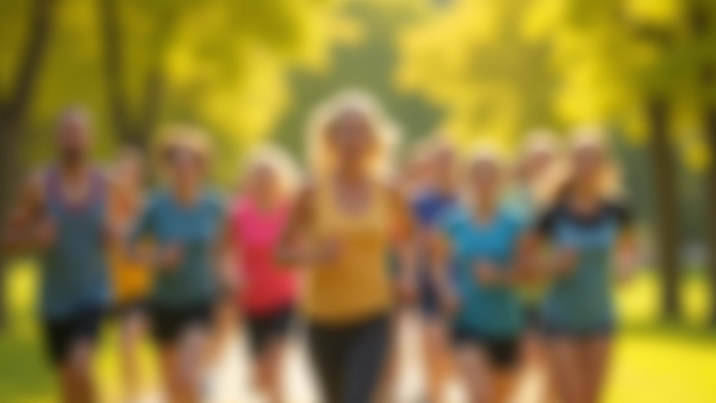 Group of active adults running together in a park